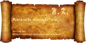 Mantsch Kocsárd névjegykártya